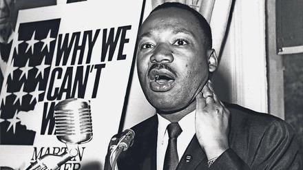 Martin Luther King Jr. 1964 bei einer Pressekonferenz in New York.