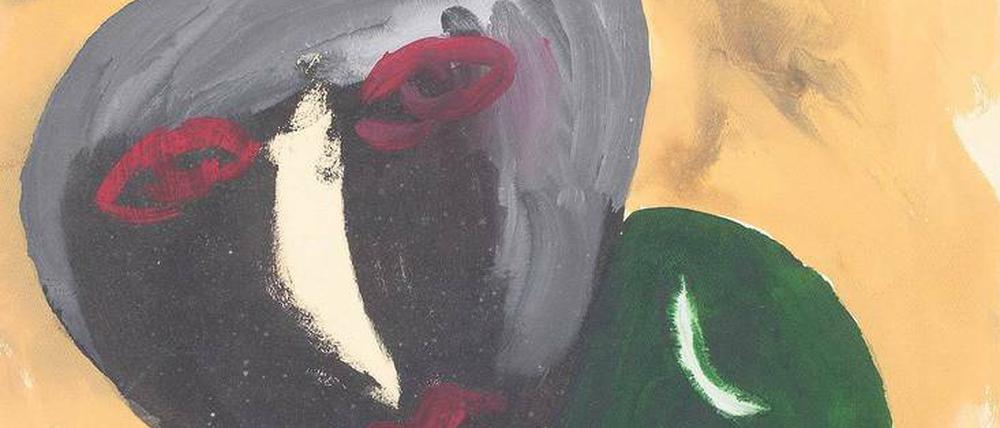 Von der britischen Surrealistin Catherine Yarrow ist die Papierarbeit "Black and Green Faced Figures" von 1935 zu sehen.