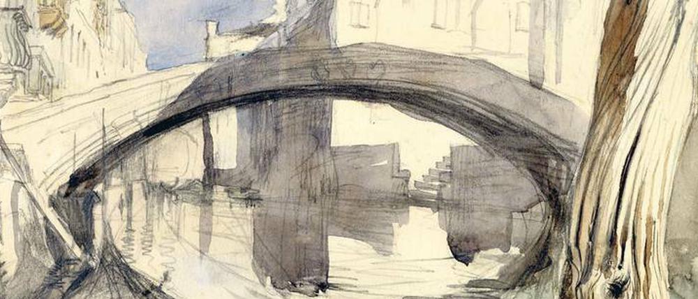 Im Licht von Himmel und Wasser. Ponte dei Pugni von John Ruskin, die „Brücke der Fäuste“ mit Blick auf San Barnaba.