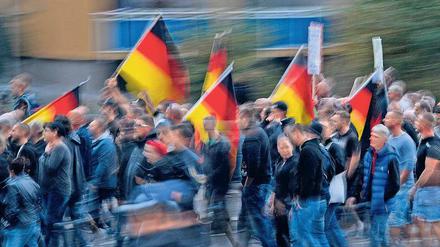 Wo der Hass wächst. Teilnehmer einer Demo des rechtspopulistischen Bündnisses „Pro Chemnitz“. 