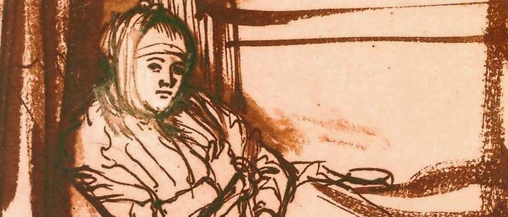 Rembrandts Grafik "Saskia im Bett", 1638