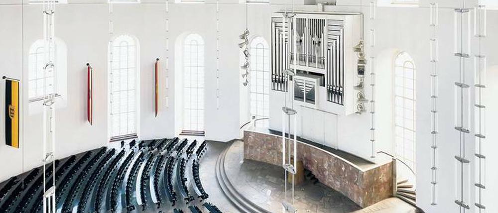 Festsaal für seltene Anlässe. Das Innere der Paulskirche nach dem Entwurf von Rudolf Schwarz.
