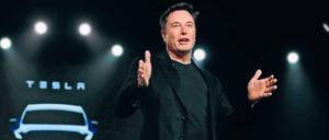 E-Mobilität als Religion. Elon Musk stellt das neue Tesla-Modell Y vor, das in Zukunft auch in Brandenburg gebaut werden soll.