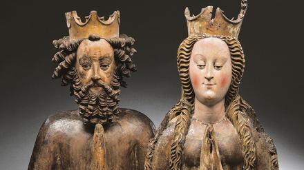 Reliquienbüsten von Kaiser Heinrich II. und Kaiserin Kunigunde, um 1430/40.