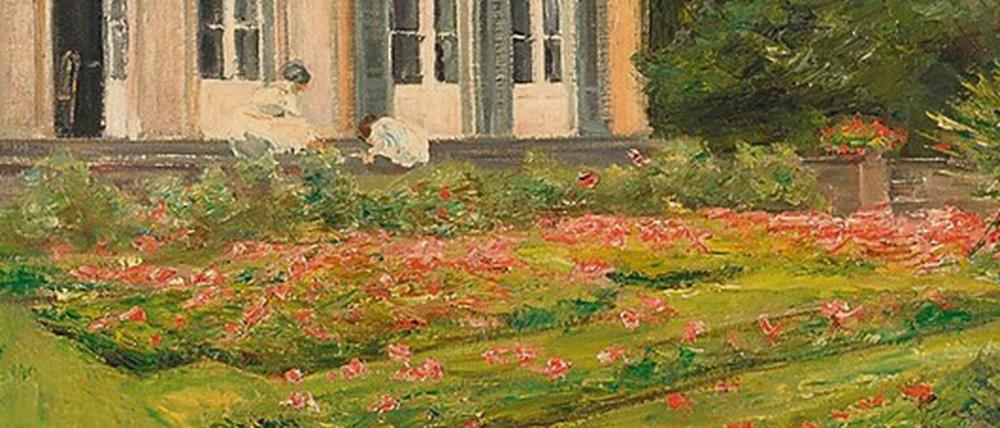 Nahaufnahme. Liebermanns Gemälde „Blumenterasse im Wannseegarten nach Nordwesten“ diente als eines der Vorbilder für die Wiederherstellung der Blumenpracht des Gartens.