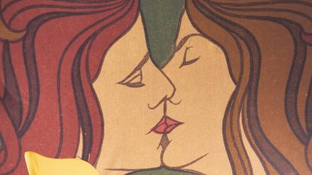 Kurvig. Luigi Colanis Sessel-Plastik (1965) korrespondiert mit Peter Behrens „Der Kuss“ (1898).