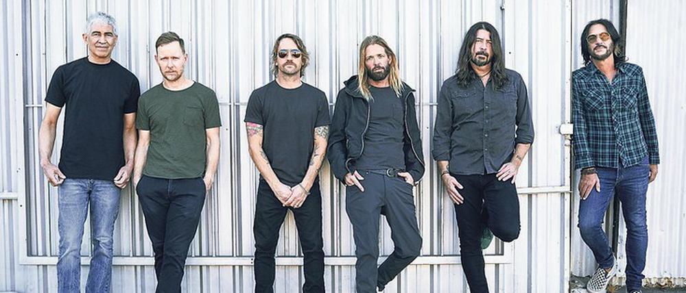 Die Foo Fighters aus Seattle mit ihrem Bandleader Dave Grohl (2. v. r.), der einst bei Nirvana am Schlagzeug saß. 