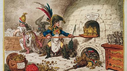 Der große Korse als Bäckermeister Europas – eine Karikatur aus Ute Planerts Buch „Napoleons Welt“.