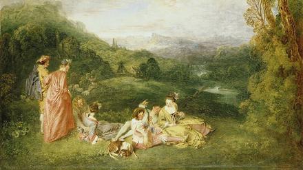 Watteaus Gemälde „Die friedliche Liebe“ (1718/19).  