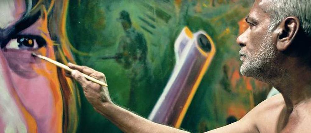 Gefühl für Gut und Böse. Sheik Rehman ist der letzte Kinomaler von Mumbai, sein Atelier liegt hinter der Leinwand des Filmpalasts „Alfred Talkies“.