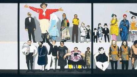 Große Gaukelei. 2004 inszenierte der britische Pop-Artist Peter Blake eine malerische „Marcel Duchamp’s World Tour“ mit diversen Zirkusgestalten.