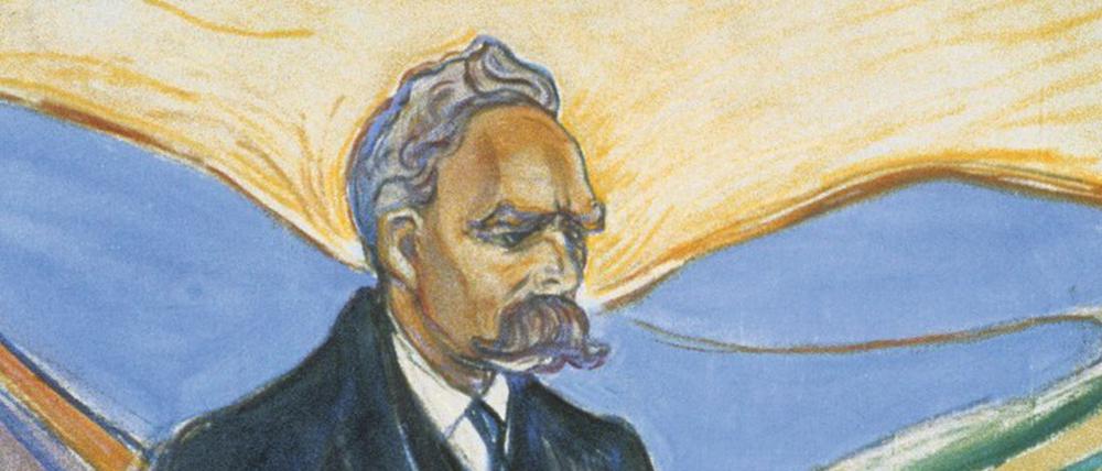 Nach fotografischen Vorlagen entstanden. Edvard Munchs Nietzsche-Porträt aus dem Jahr 1906. Zu sehen in der Stockholmer Thielska galleriet.