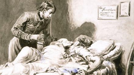 Europäische Solidarität. Der Italiener Guiseppe Garibaldi hilft in Marseille, 1836. Die Franzosen helfen in Polen.