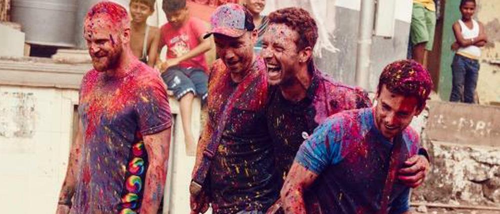 Die Band Coldplay mit Sänger Chris Martin (2. v. r.)