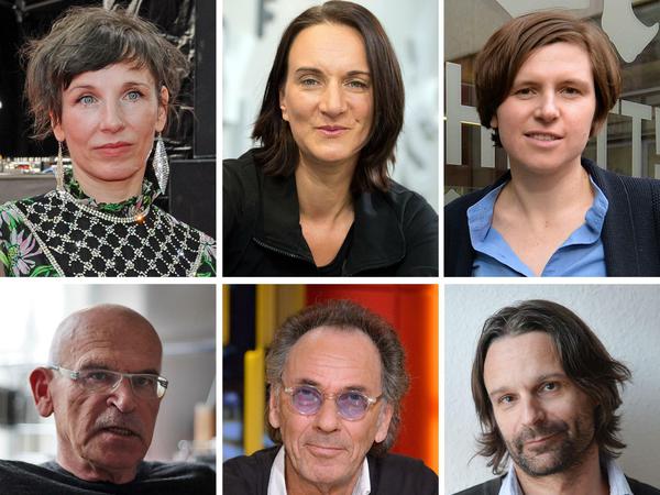 Meret Becker (l-r), Terezia Mora, Judith Schalansky sowie Günter Wallraff, Hugo Egon Balder und Moritz Rinke gehören zu den Unterzeichnern.