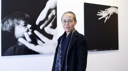 Liu Xia in ihrer aktuellen Fotoausstellung im Tempelhof Museum in Berlin.