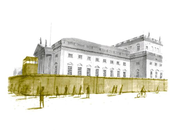 So soll die Mauer bei der Staatsoper Unter den Linden aussehen.
