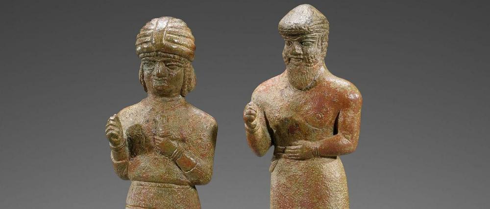 Meister der Metallverarbeitung. Beterfiguren, elamisch, Bronze, 2. Hälfte 2. Jahrtausend v. Chr.