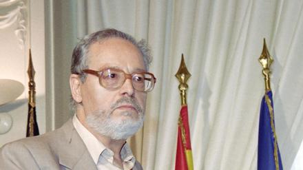 Der Soziologe Albert Memmi bei einem Kommittee für Europa, 1992.