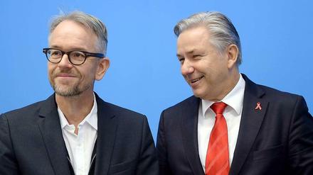 Oliver Reese und Klaus Wowereit bei der Pressekonferenz.