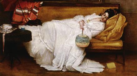 Schlafende junge Frau, gemalt von Alfred Stevens 