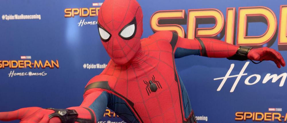 Ein Spiderman bei der Premiere des Films "Spider-Man: Homecoming" in New York .