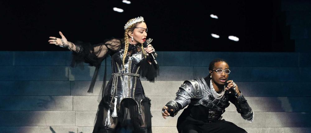 Madonna und der US-Rapper Quavo bei ihrem Auftritt in Tel Aviv