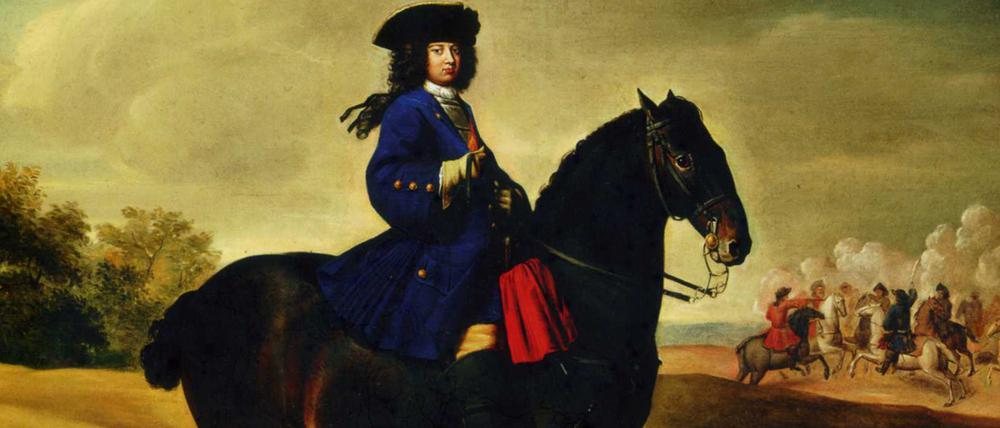 Hoch zu Pferde. Friedrich Wilhelm I. auf einem Gemälde von Paul Carl Leygebe (1664-1756). 