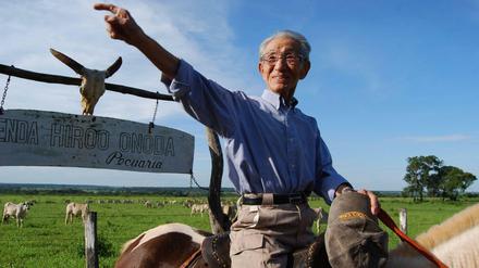 Japanischer Volksheld. Der 90-jährige Hiroo Onoda 2012, zwei Jahre vor seinem Tod, auf seiner Farm im brasilianischen Bundesstaat Mato Gross do Sul.