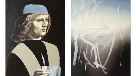 Zwei Gemälde von Toni Mauersberg: Öl auf Leinwand auf Holz.