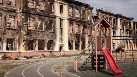 Zerstörte Schule im Nordosten Charkiws. 