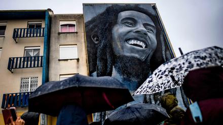 Wandgemälde von Bob Marley in Lissabon.