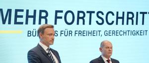 FDP-Chef Christian Lindner und Olaf Scholz (SPD), der wahrscheinliche Bundeskanzler 