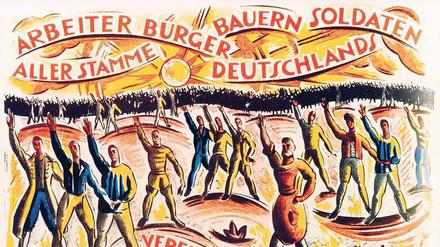 Aufbruch. Mit diesem Plakat, gestaltet vom Mitglied der „Novembergruppe“ César Klein, wurde zur Wahl der Nationalversammlung am 19. Januar 1919 aufgerufen. Foto: akg-images / VG Bild-Kunst, Bonn 2019