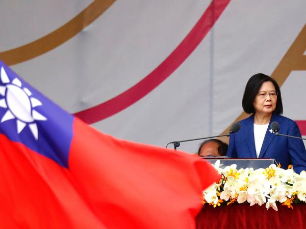 Präsidentin Tsai Ing-wen bei ihrer Rede am 10. Oktober, dem taiwanesischen Nationalfeiertag.