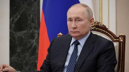 Wladimir Putin bei einer Regierungsbesprechung im Kreml, 8. Juli 2022.