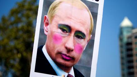 Da wird Russlands Präsident Wladimir Putin ganz rot im Gesicht.