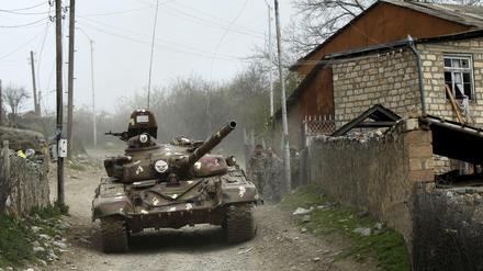 Ein Panzer der Separatisten in Berg-Karabach. 