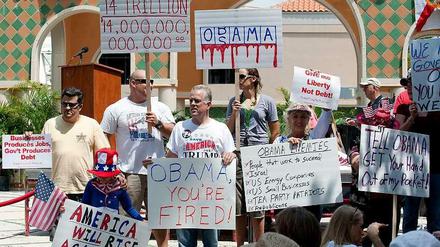 Unzufrieden mit der Regierung und dem Kongress: Eine Anti-Obama-Demo in Florida.