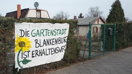 Protest im Gebiet "Blankenburger Süden" in Pankow.