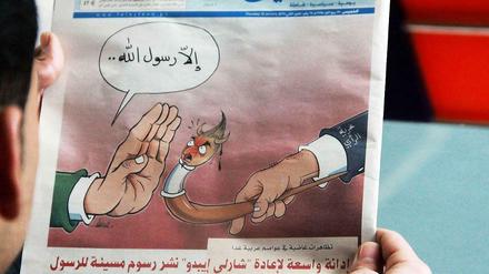 "Stop! Alles außer dem Propheten" - eine Karikatur aus der Hamas-Zeitung "Falesteen".