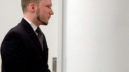 Nicht ganz bei Sinnen, aber nicht unzurechnungsfähig. Anders Breivik kurz nach der Urteilsverkündung.