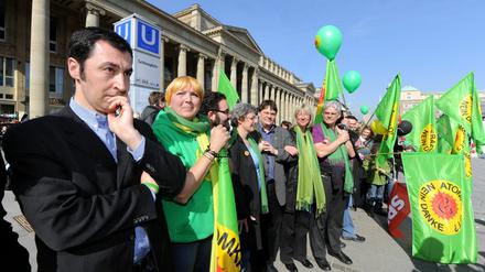 Grüner Protest gegen Atomkraft.