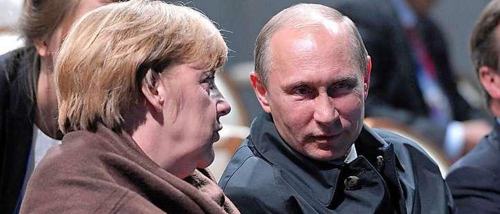 Kanzlerin Angela Merkel und Russlands Präsident Wladimir Putin