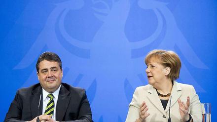 Verstehen sich offenbar gut: Vizekanzler Sigmar Gabriel und Kanzlerin Angela Merkel in Meseberg.