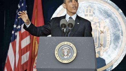 Barack Obama bei seiner Rede zu Amerikas Drohneneinsätzen.
