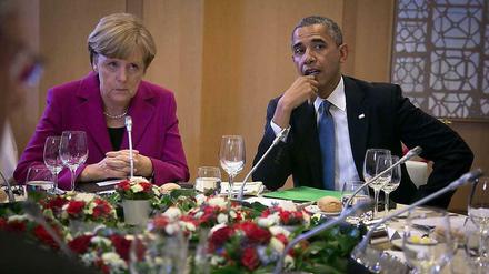 Bundeskanzlerin Angela Merkel und US-Präsident Barack Obama beim G7-Treffen in Brüssel.