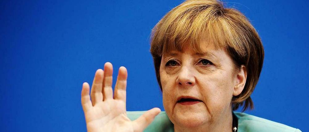 Bundeskanzlerin Angela Merkel bei der Sommerpressekonferenz am 19. Juni 2013 in Berlin.