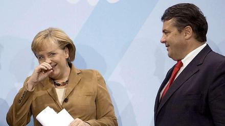 Angela Merkel und Sigmar Gabriel brauchen ein gemeinsames Projekt - nicht nur um die eigenen Abgeordneten bei der Stange zu halten.