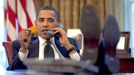 Unerfreuliches Telefonat mit der Kanzlerin: US-Präsident Barack Obama im Oval Office.